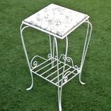 Shelf magazine rack wrought iron twisted with scroll