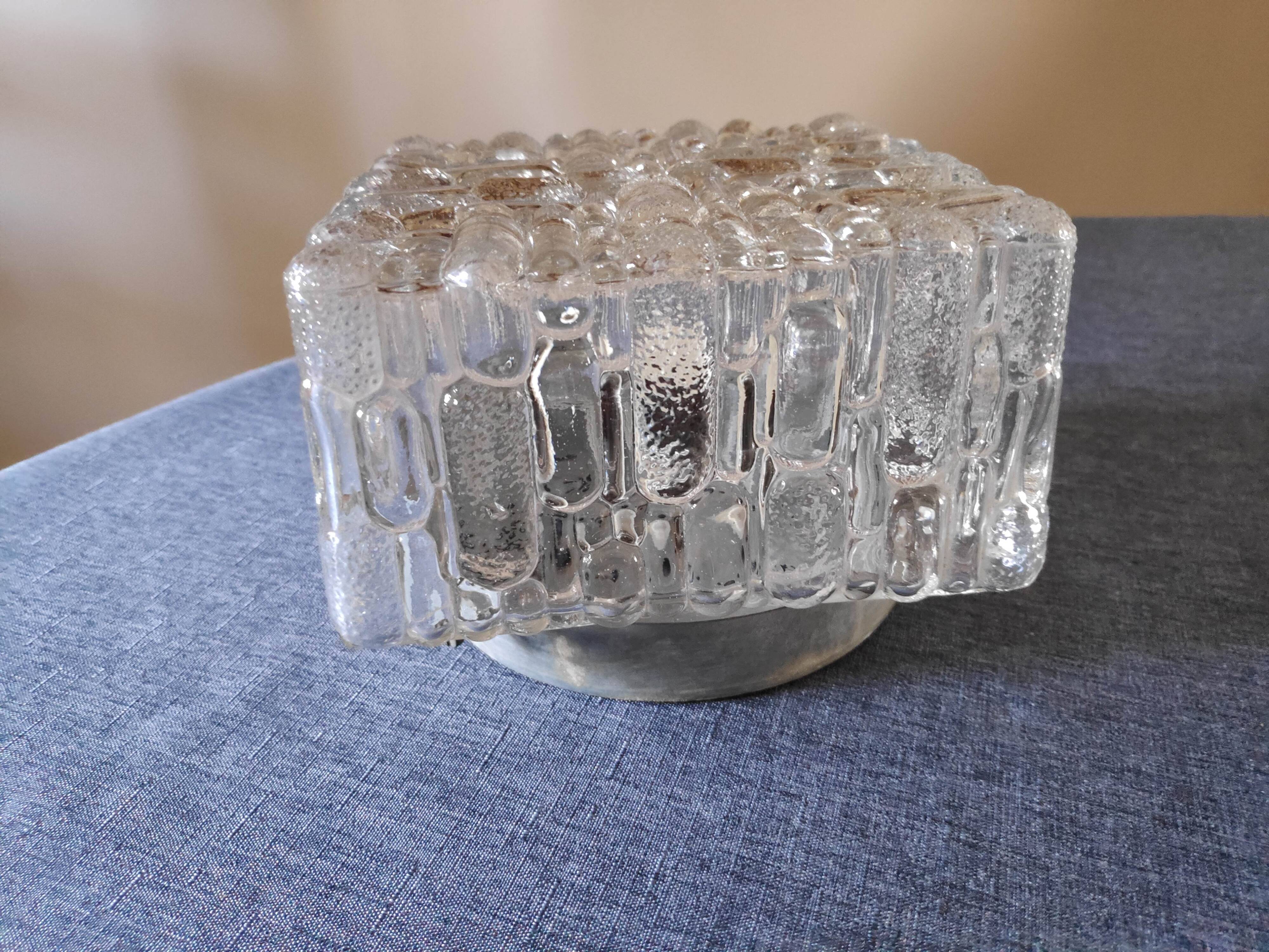 Square glass ceiling light