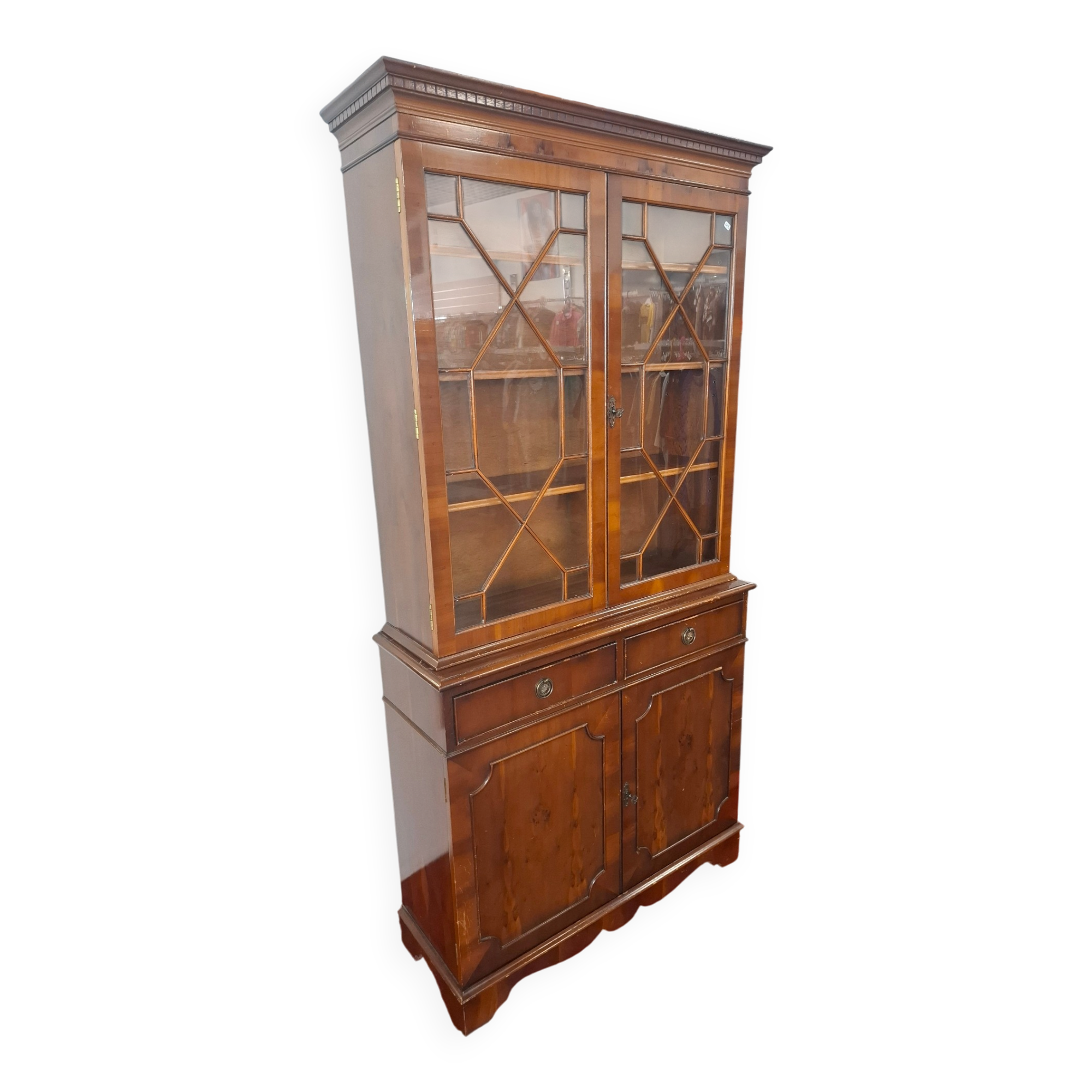 Vitrine placage acajou