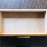 Vintage rattan wall shelf with storage, Circa 60