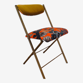 Chaise pliante upcyclée orphée orange