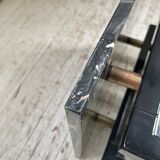 Coffee table year 80 Italian marble and glass