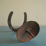 antique horseshoe candlestick brutalist candle holder horseshoe candlestick