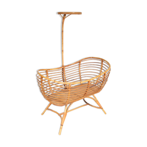 lit bébé en rotin des