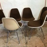 Set of 6 Charles and Ray Eames chairs for Herman Miller, 1960-70's