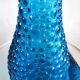 Carafe italienne en verre d'Empoli couleur bleue design années 60 - 70
