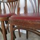 Vintage Bentwood Dining Chairs - Thonet Style - Red Faux Leather - Set of 4