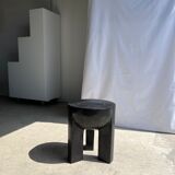 Monoxyl sofa end in black mango tree tripod half-sphere tray h:45 d:44