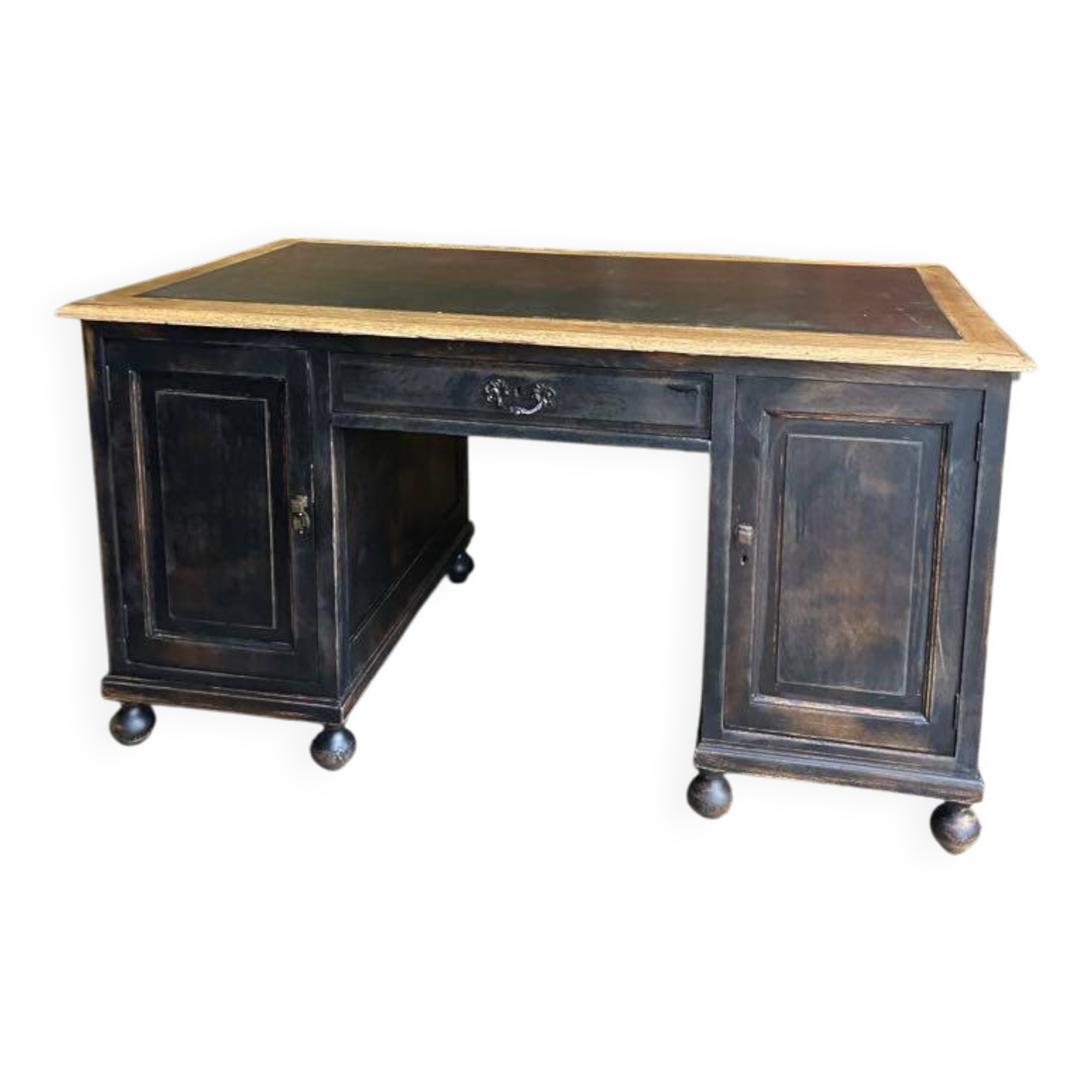 Old wood and leather desk