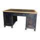 Old wood and leather desk