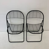 Set of 2 post modern wire chairs by Niels Gammelgaard for Ikea , 1980's