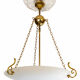 Suspension in brass and satin opal glass, 3 lights, classic style