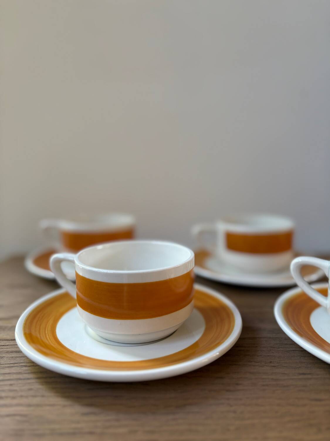4 Luneville cups and saucers, Florence model, vintage