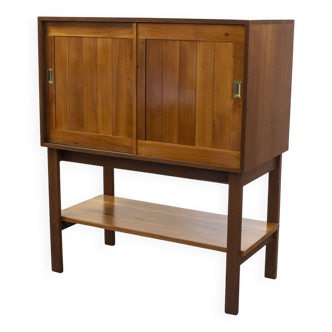 Mid Century Cherry and Teak Linen Cabinet, 1960s