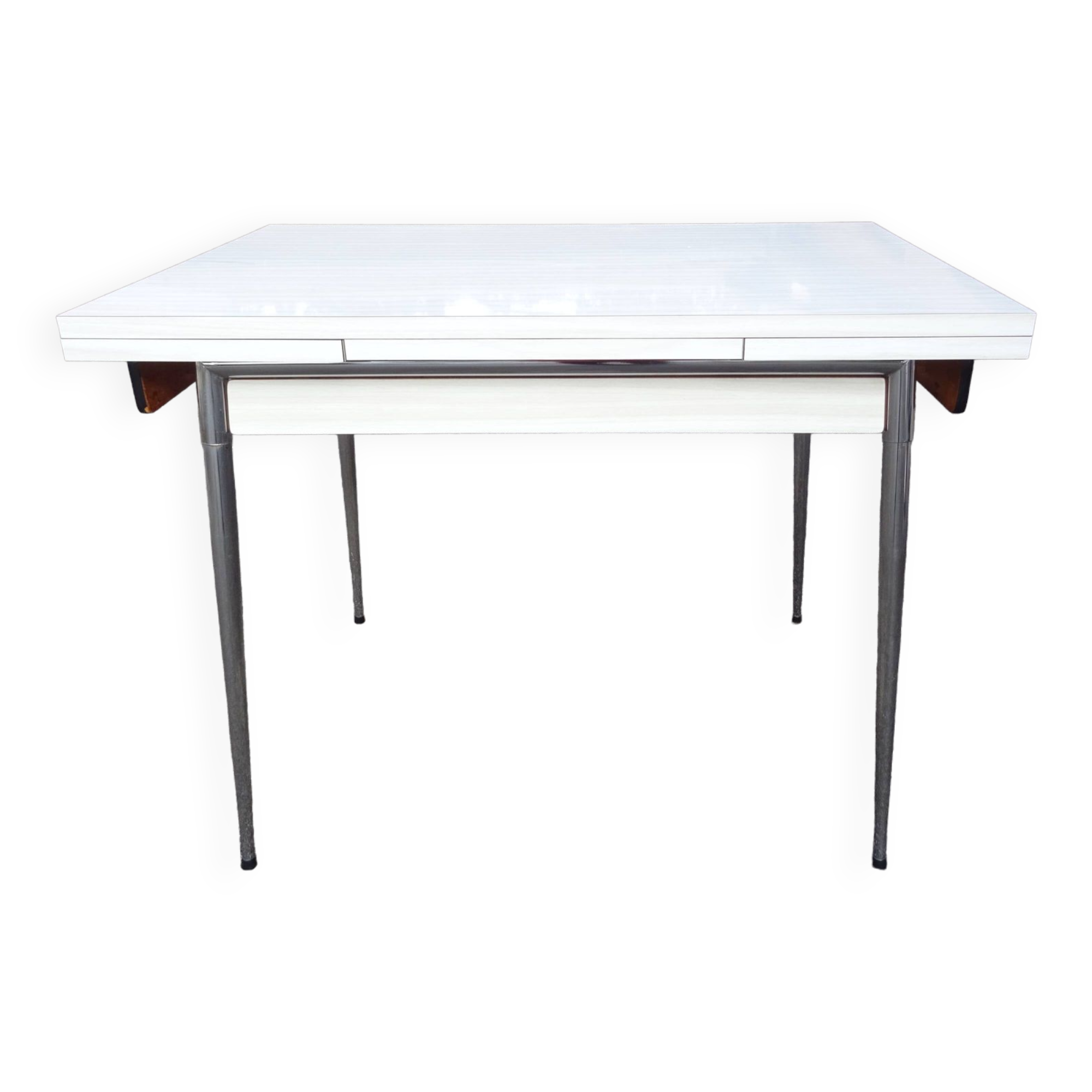 Vintage 60s white formica chrome kitchen table