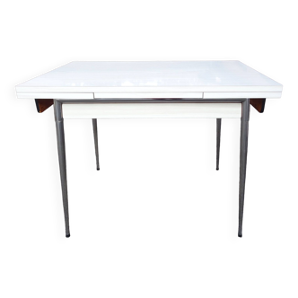 Vintage 60s white formica chrome kitchen table