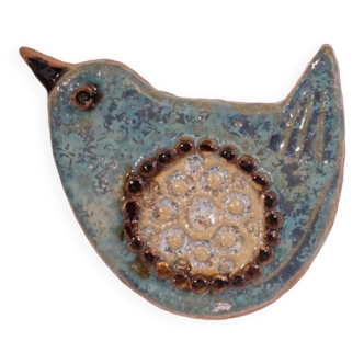 Ceramic wall plaque with bird decoration 1960