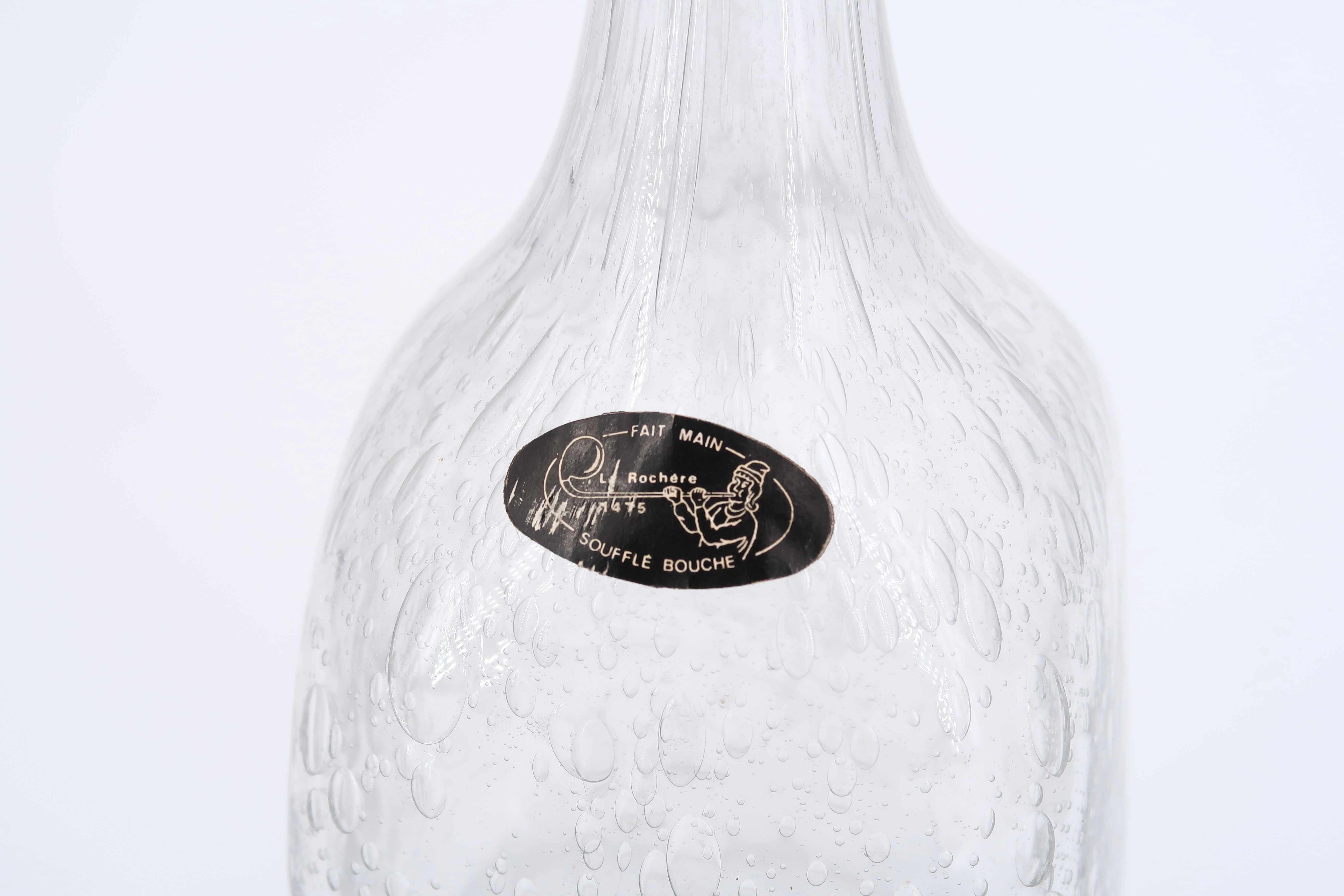 La Rochère transparent bubbled glass carafe, 70s