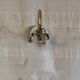 Swan neck wall light in brass, porcelain and glass - mid 20th century
