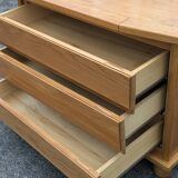 Brutalist chest of drawers in vintage elm 1980