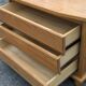 Brutalist chest of drawers in vintage elm 1980