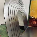 Support de disque vinyle en acier inoxydable brossé Veliento "Arc Wave"