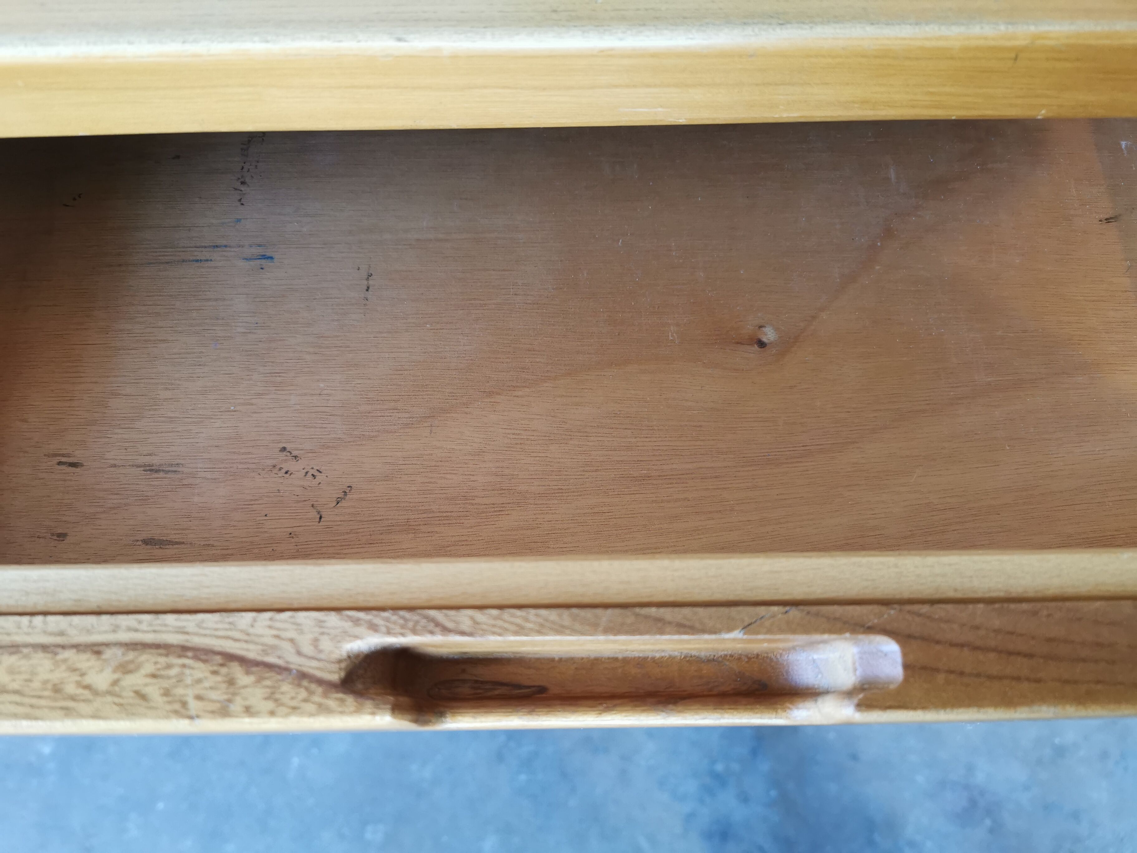Bureau vintage 1970/1980 en bois blond, simat
