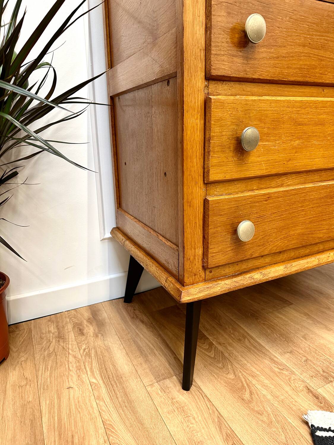 Vintage compass foot chest of drawers