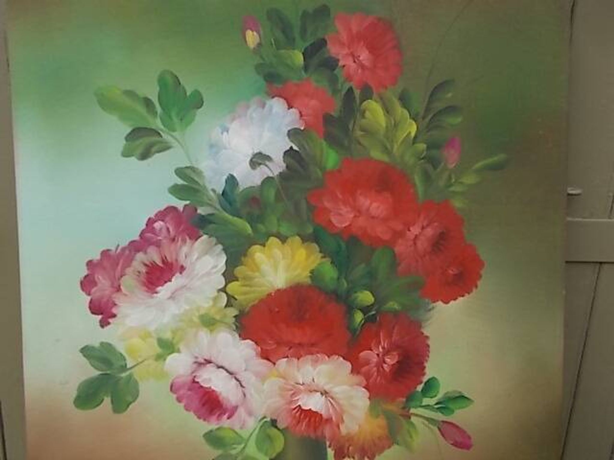 Grand tableau bouquet de fleurs  91,5 x 60,5