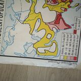 Former vintage Rossignol 50s Asia physical and political map
