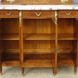 Louis XVI style walnut burl buffet with gilt bronze mounts