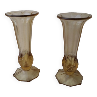 Paire de vases en verre