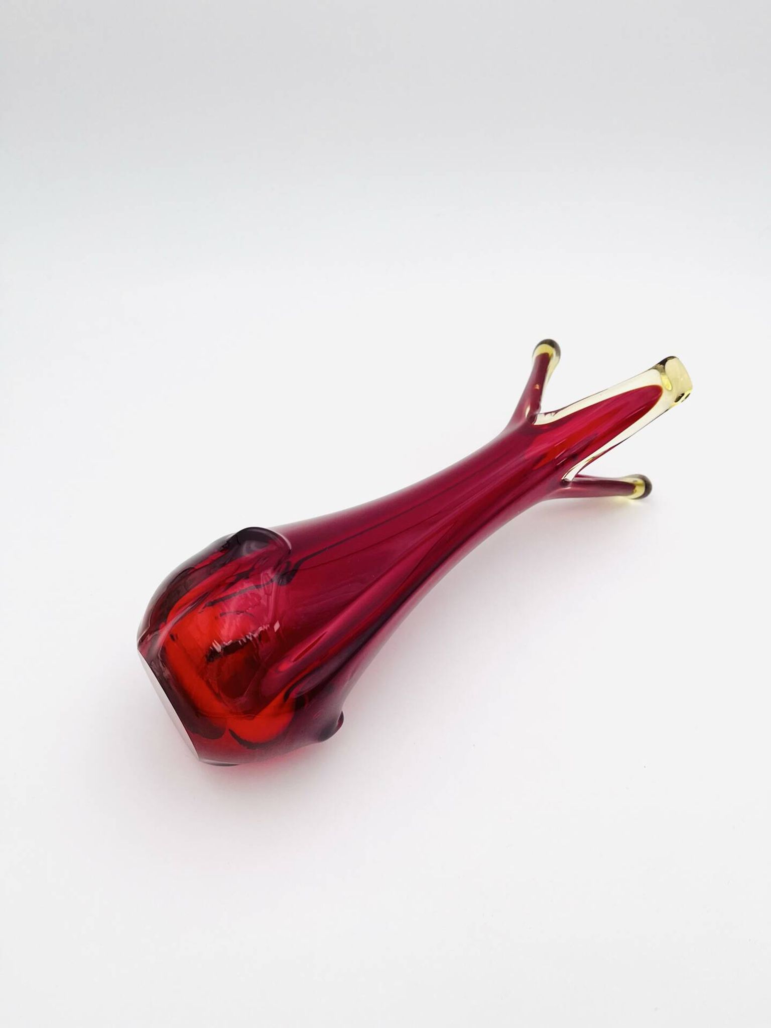 Murano Organic Vase Red Amber 28.5cm 1.1kg
