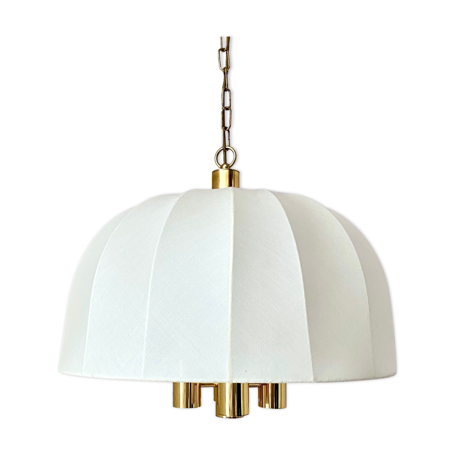 Hanging lamp wkr leuchten, brass chandelier, vintage interior.