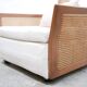 Fauteuil vintage en bois et cannage