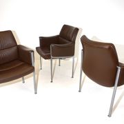 Röder Söhne Set of 3 leather office/dining room chairs by Miller Borgsen