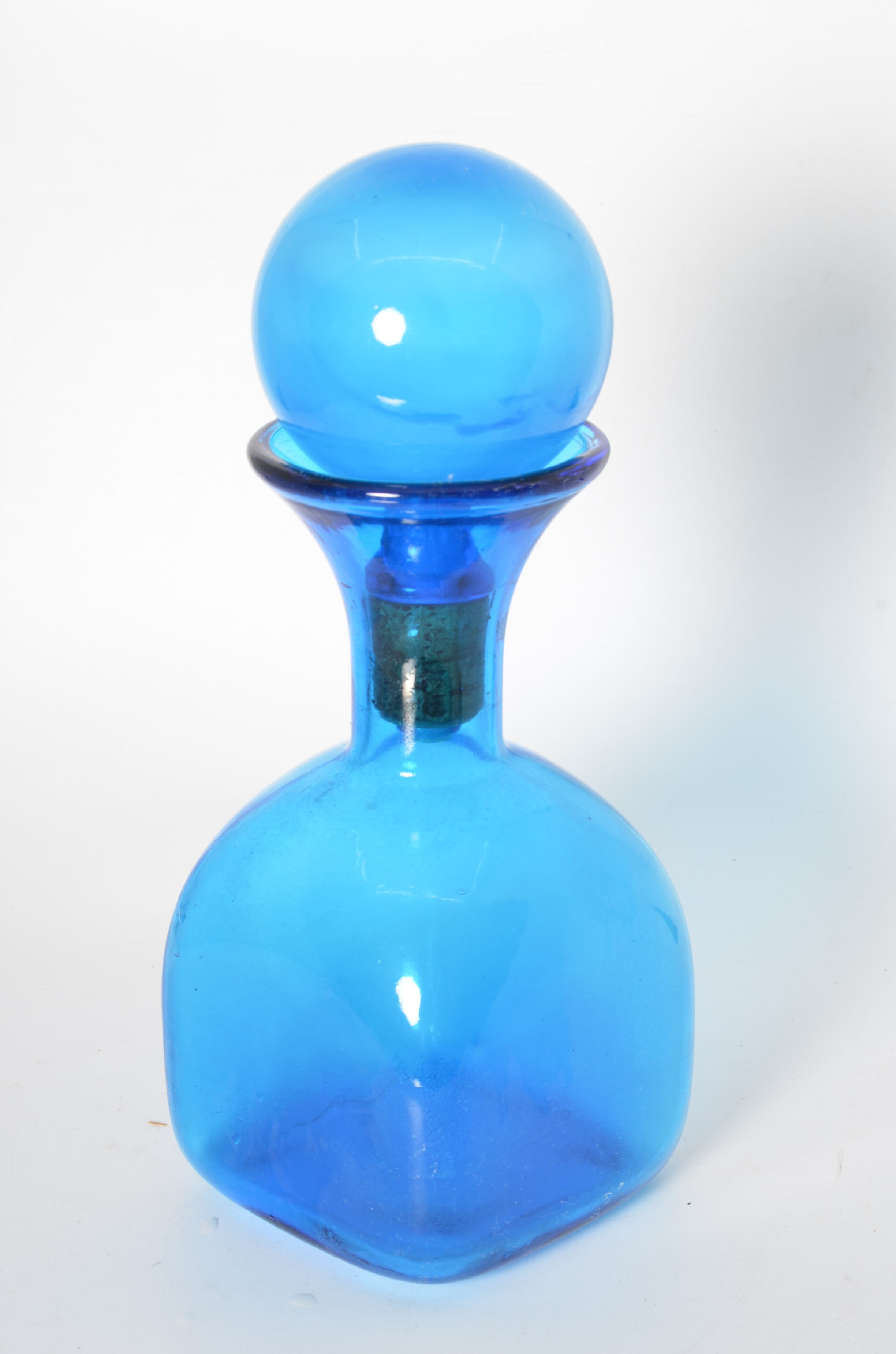Blue glass decanter