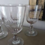 4 large crystal glasses from the end of the 19th century to the beginning of the 20th century
