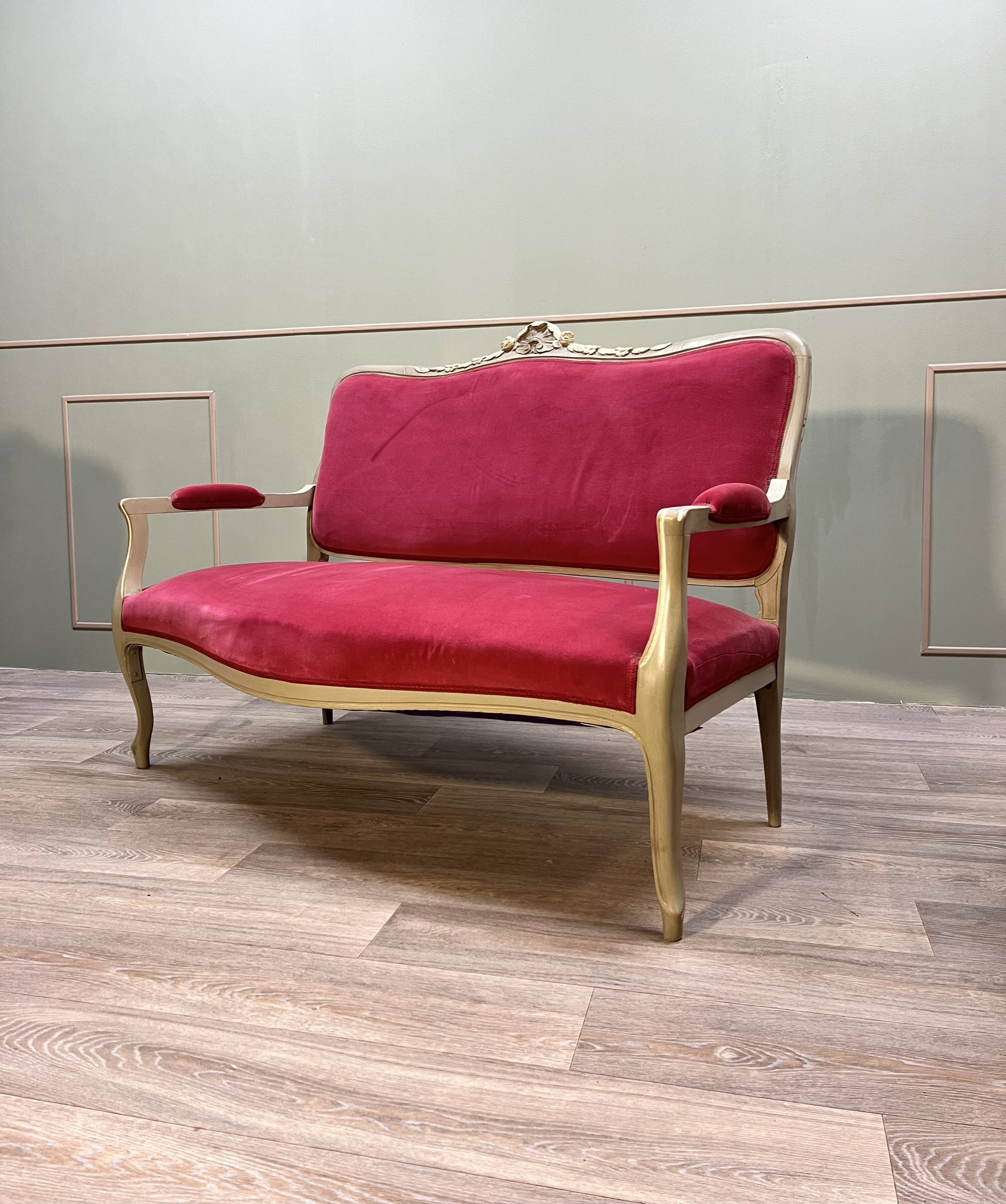 Louis xv style painted wood living room xix eme century