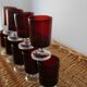 9 Luminarc red liquor glasses