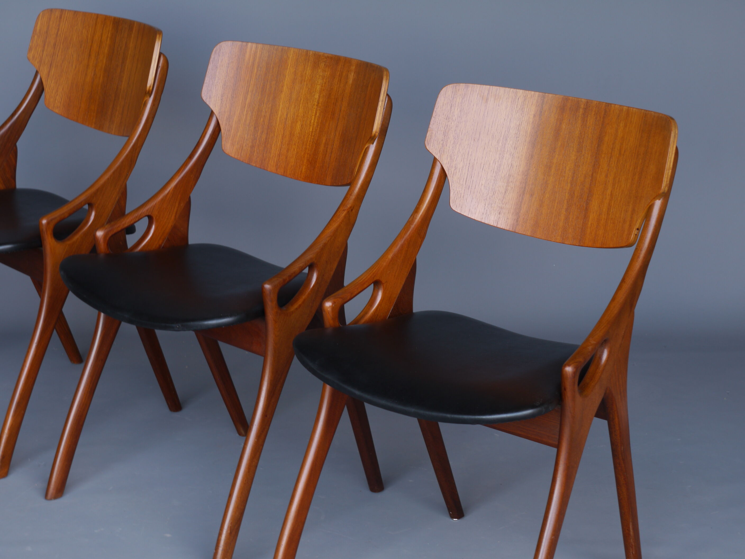 Danish Teak Chairs by Arne Hovmand Olsen for Mogens Kold, 1960s, Set of 3
