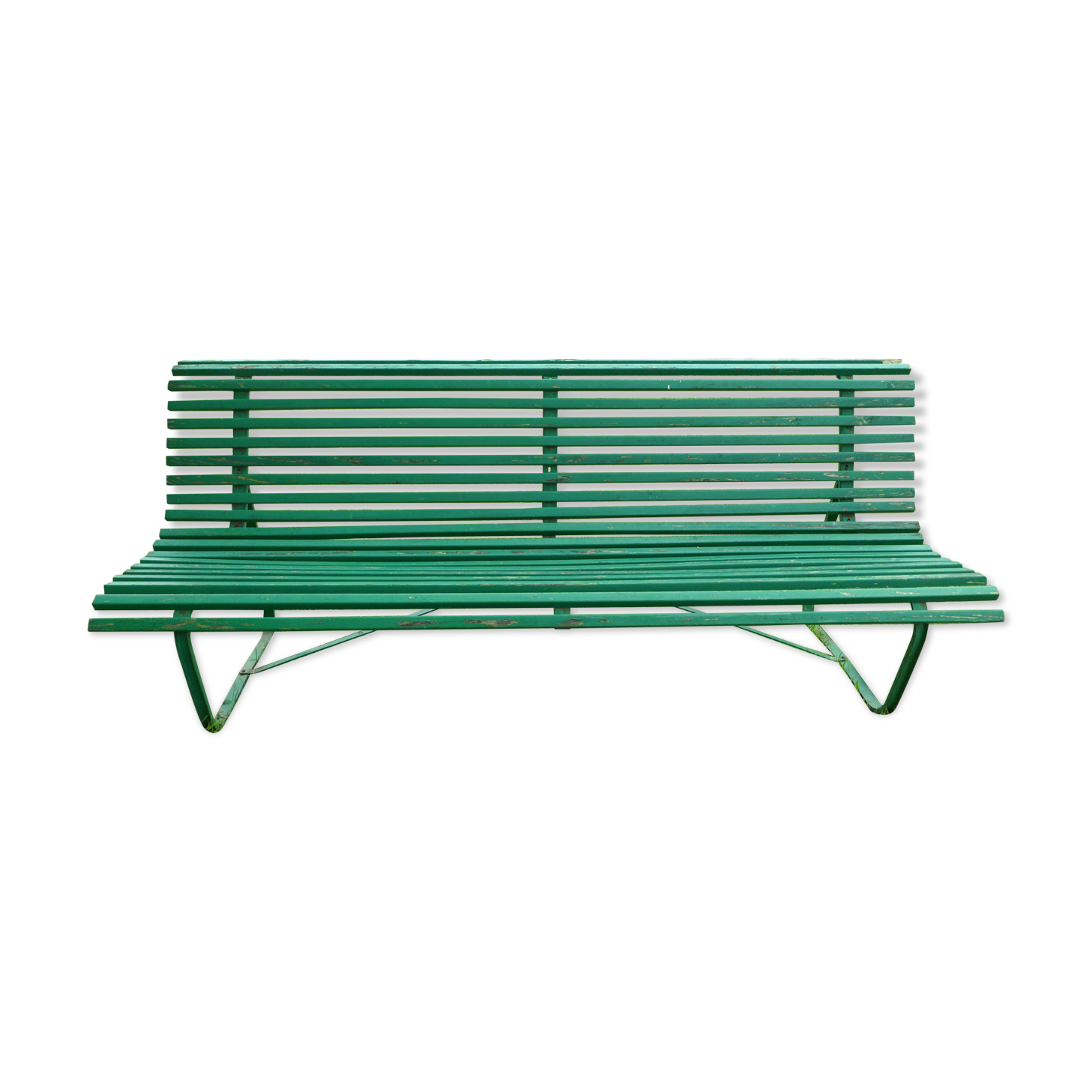 GARDEN BENCH WITH WOODEN SLATS IRON FOOT