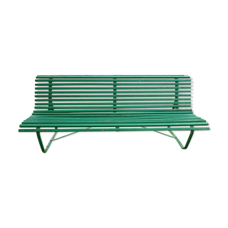 GARDEN BENCH WITH WOODEN SLATS IRON FOOT