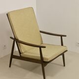 Scandinavian armchair 1960 curved armrests.