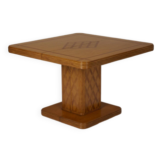 Rattan marquetry table
