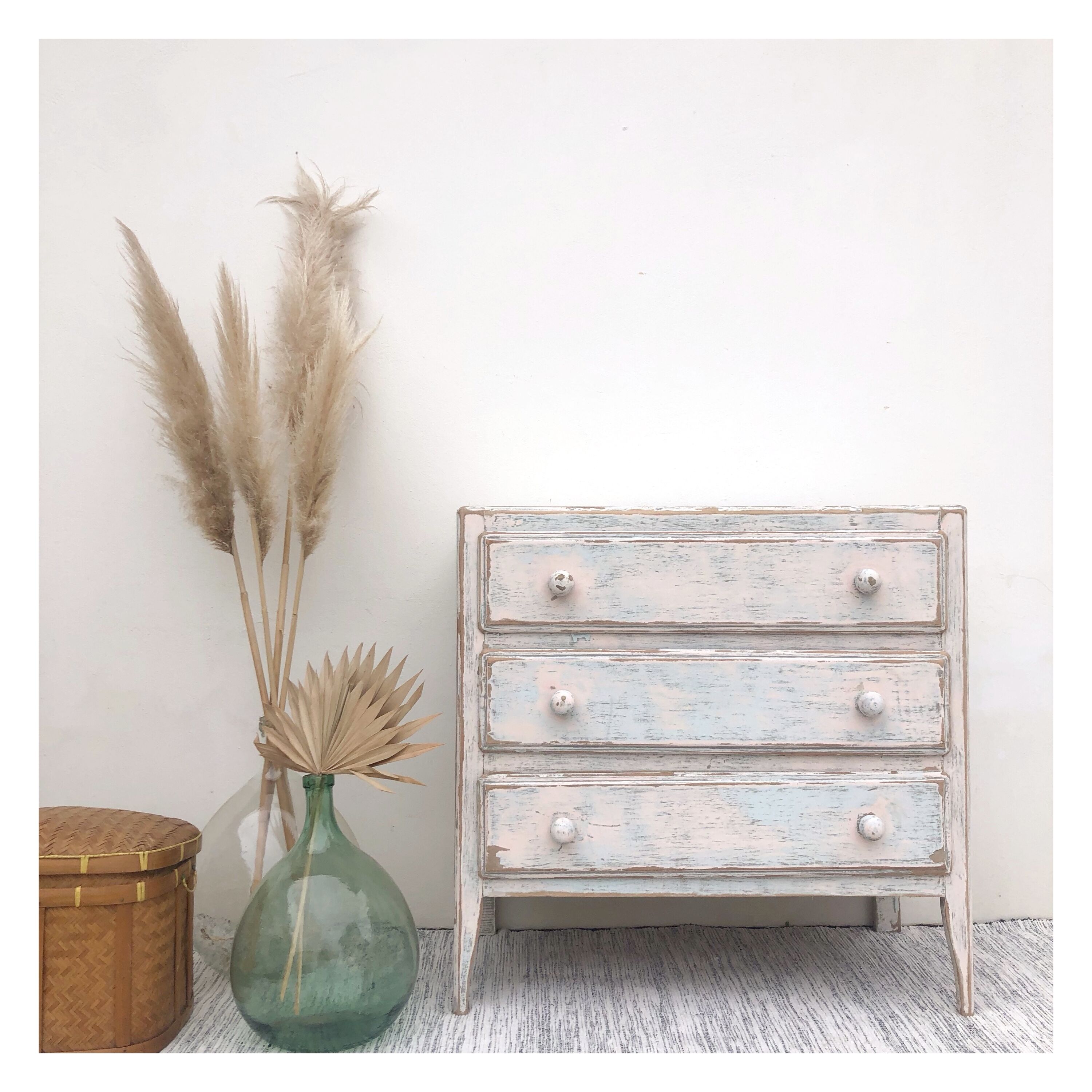 Patinated vintage chest of drawers