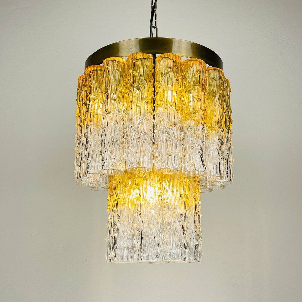 Murano glass chandelier Tronchi by Venini, Italy, 1960s