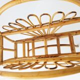 Magazine rack in rattan and bamboo 1960 vintage