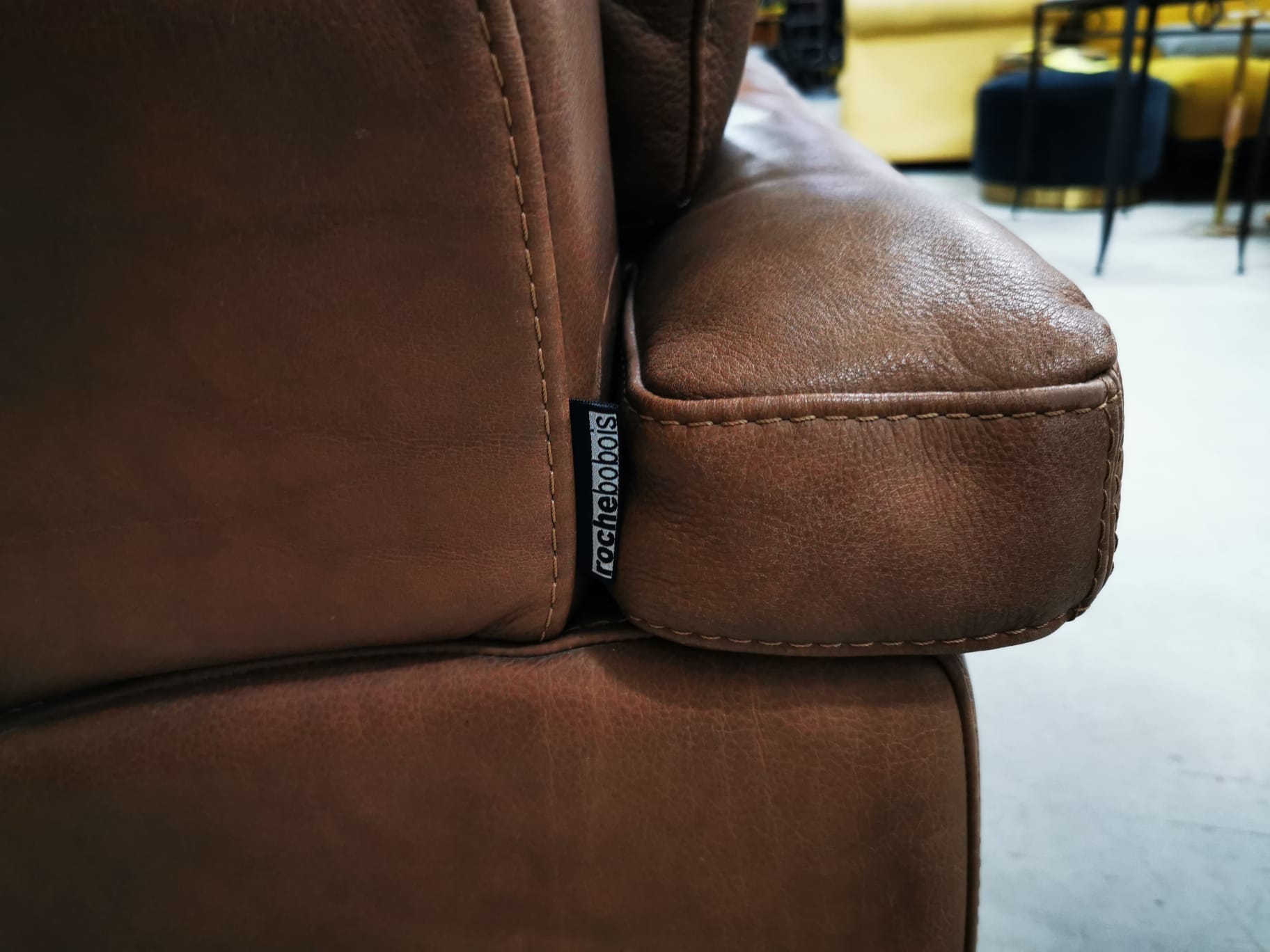 Roche bobois leather sofa