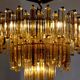 Paolo Venini two-tone chandelier, 3 levels, 1970, Italy
